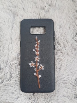 Etui Samsung Galaxy s8 czarny haftowane kwiaty