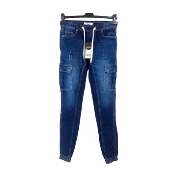 Spodnie jeansy męskie joggery rozm. 30 dark blue