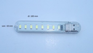 Lampka Latarka Światło 8 LED USB