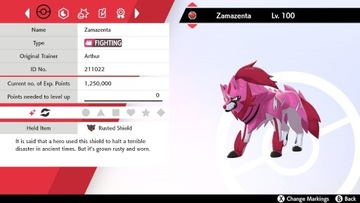 Legendarny Pokemon Shiny Zamazenta + Przedmiot