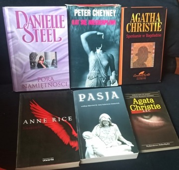 ZESTAW, 6 KSIĄŻEK,THRILLER,KRYMINAŁ,CHRISTIE,STEEL