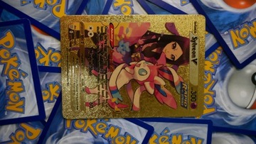  Rare pokemon card SylvoneV gold 