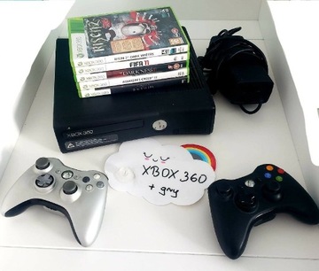 Xbox 360 + 2 pady i gry