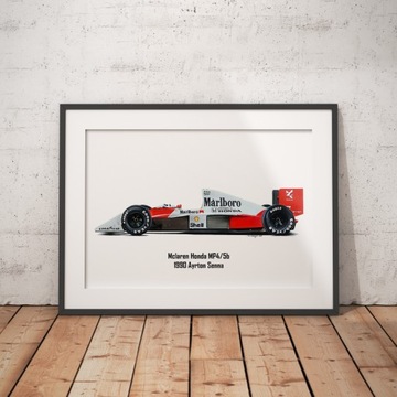 Plakat Print Formuła 1 Mclaren MP4/5B - Ayrton Senna 1991 F1 A2