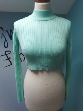 miętowy crop top 