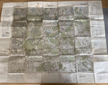 Mapa służbowa 3 Rzesza Szczytno Ortelsburg Mazury