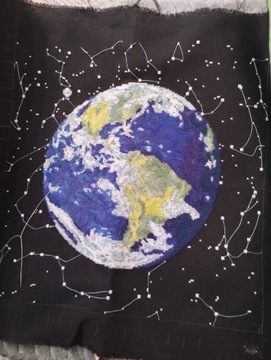 Obraz haft krzyżykowy ziemia, kosmos