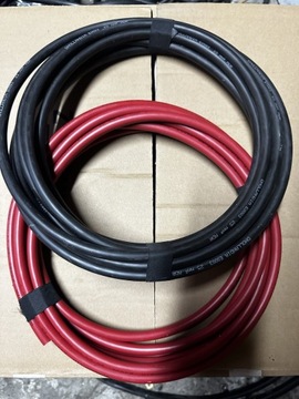 Przewód kabel Linka 25mm. Kolor czarny i czerwony. Dwa odcinki po 1,85mb