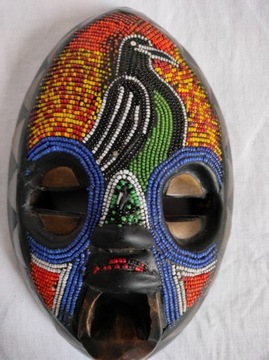 Maska Afrykańska.Baluba .Kongo.Sztuka  Plemienna