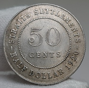 STRAITS SETTLEMENTS 50 CENTS 1920