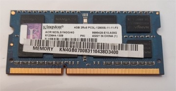 Pamięć RAM DDR3 PC3L-12800S 4GB KINGSTON