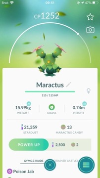 MARACTUS REGIONAL POKEMON GO LVL 20 (SAFE TRADE)