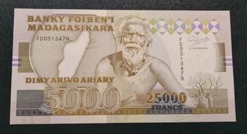 Madagaskar 25000 franks UNC 