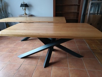 Stół drewno dębowe nowoczesny noga metalowa loft
