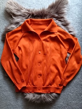 Damski Sweter rudy rozmiar L z ażurowym wzorem