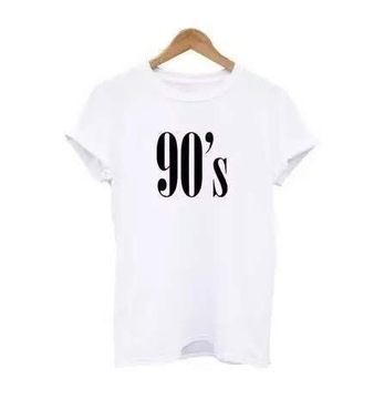 Nowy t-shirt damski z napisem 90's