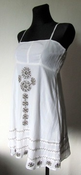 Object Biała sukienka Boho Etno 30% jedwab 36 S