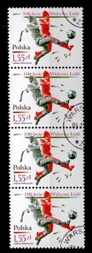 Polska 2010 rok kasowana czwórka pionowa Fi 4350