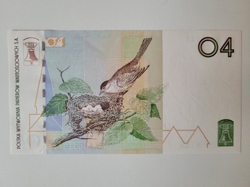 2004 banknot testowy PWPW 04 Pokrzewka Ptaszki 
