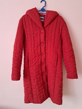 Zimowy czerwony płaszcz L/40 vintage 