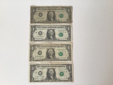 Banknot 1 Dolar One Dollar 4 szt  1977 1988 1995