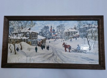 Obraz Olejny  Zima pod Moskwą