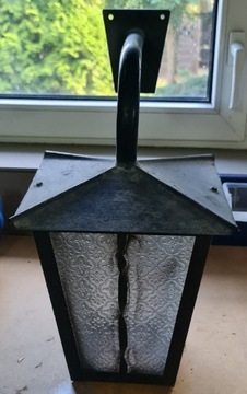 Lampa Kinkiet ogrodowy Stylowy Duży Metal Szkło 