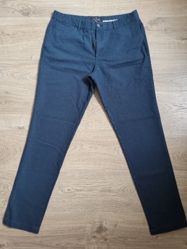Spodnie męskie materiałowe Casual slim niebiesko zielone używane 33 L