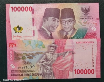 Indonezja 100000 rupees XF+/aUNC 2022