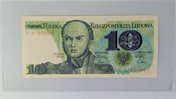 Polska 10 złotych 1982 UNC Bem seria A