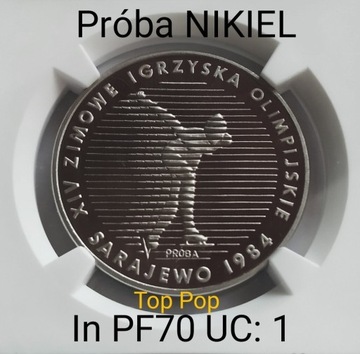 MAX PF70 500zł Sarajewo 1983 Próba NIKIEL NGC PRL