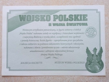 Wojsko Polskie kolekcja Hachette oryg.certyfikat