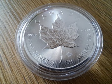 Kanadyjski Liść Klonowy 2022 1Oz Maple Leaf Silver