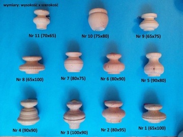 nogi nóżki drewniane do mebli toczone
