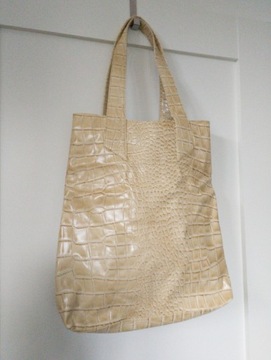 Torebka damska shopper beżowa / 35cmx40cm  