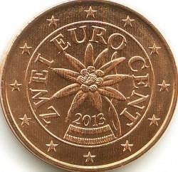 Austria 2 eurocenty, 2013 stan 1