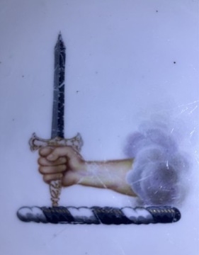 talerz ROYAL CROWN DERBY 458g 1797r ramie z mieczem Michael kean