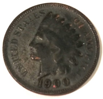 USA 1 one cent 1900 z głową Indianina Indian Head