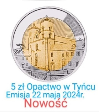 5x 5 zł 2024 Opactwo Benedyktynów w Tyńcu