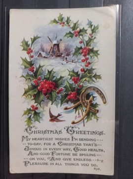 Pocztówka Boże Narodzenie W &K British Manufacture