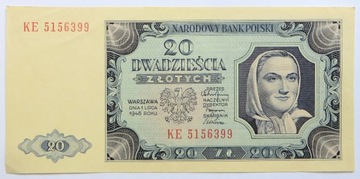 20 zł 1948 r. banknot ładny stan