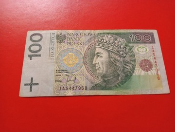 Banknot 100 zł seria IA 5447968, 1994 rok