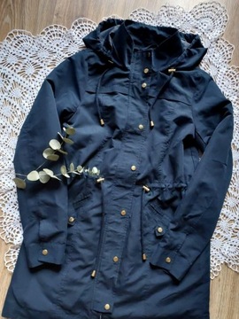 Granatowa kurtka parka 36 S nowa 