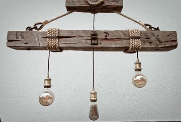 Lampa wisząca rustykalna loft vintage i świecznik