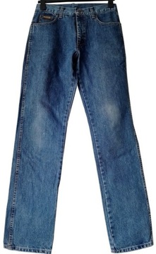 Wrangler męskie spodnie jeansy W32 L 34 M L niebieskie bawełna logowane