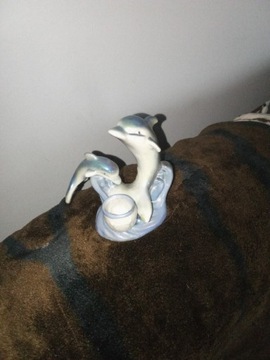 Figurka delfinów z miejscem na świeczkę 