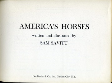 America's Horses - Sam Savitt, USA 1966
