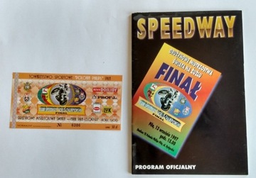 DMS Piła finał  1997 program + bilet żużel 