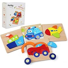 Drewniane ukladanki puzzle pojazdy montessori 