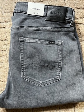 Spodnie jeansy straight c&a 36/32 szare